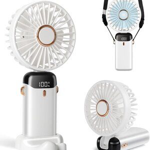 Handheld Fan USB-C Rechargeable Portable Cooling Mini Fan with Wearable(1 Pack(A